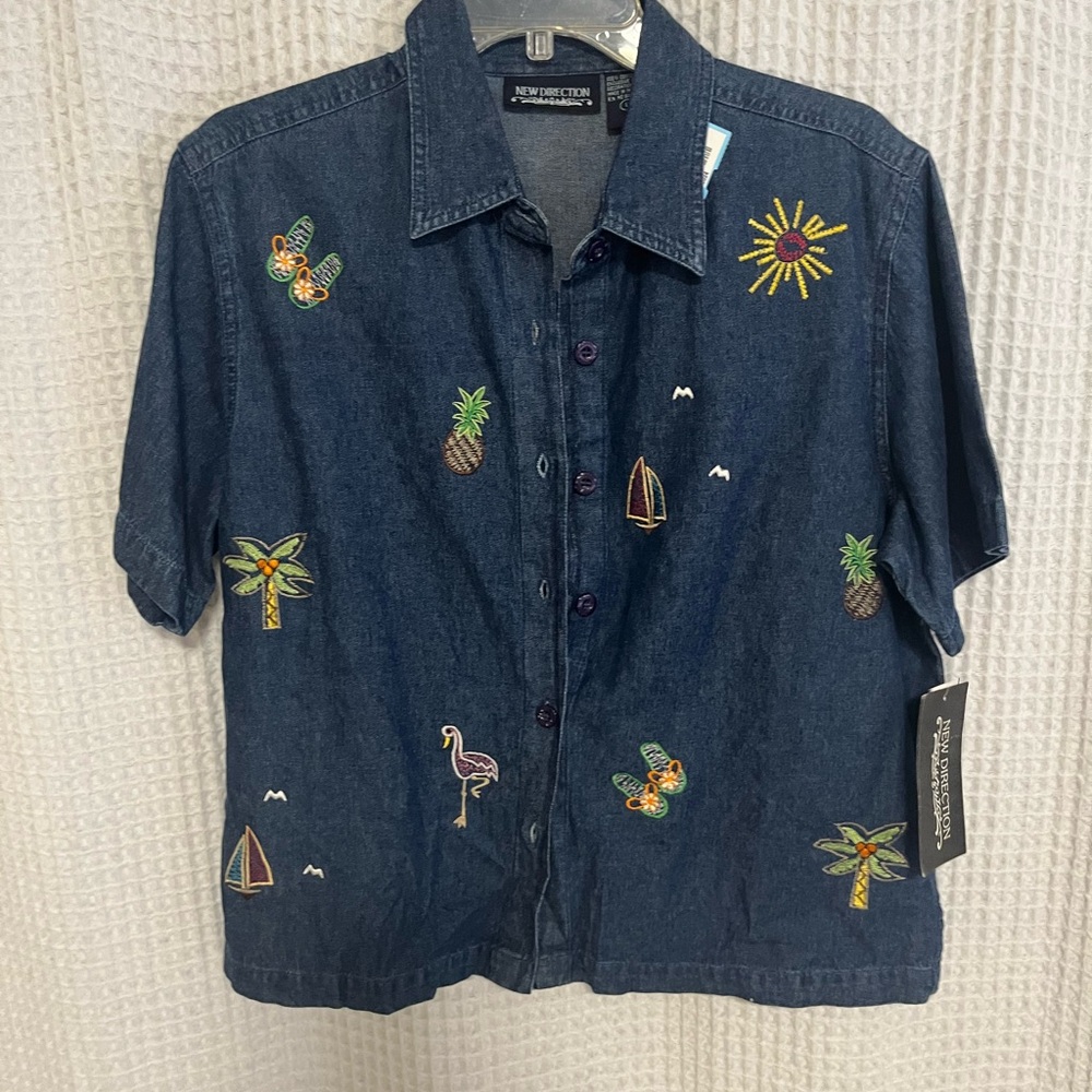 Beach denim button up